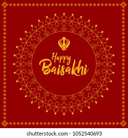Creative vector illustration for Happy Baisakhi, a festival celebrated in Punjab province of India by sikh community. Can be used for posters, banners, greetings, backgrounds, and festive decorations.