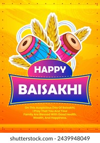 Creative Vector Illustration Of Happy Baisakhi Typography illustration