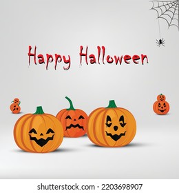 Creative vector illustration of Happy halloween card, invitation,  post, banner design. Halloween banner in white background.