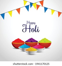 Creative vector illustration of happy holi indian festival background 