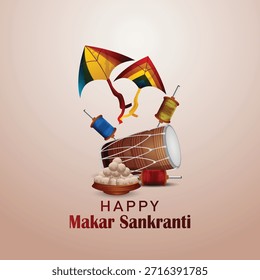 Ilustración vectorial creativa del festival makar sankranti del sur de la India