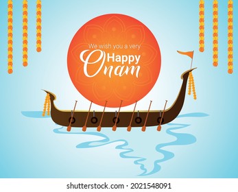 Creative Vector Illustration Happy Onam Stock Vector (Royalty Free ...