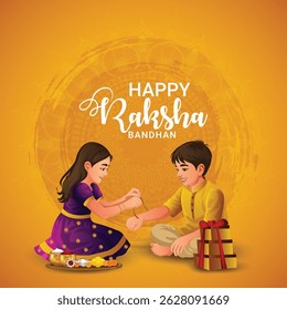 Creative vector illustration of happy raksha bandhan celebration background