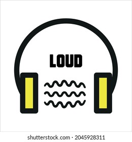 Creative vector illustration with headphones. Modern flat icon for your app, website, layout design. 