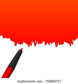Creative vector illustration of highlighter pen with scribbles isolated on a white background. Stain artistic artwork art design. Place for your text. Abstract concept graphic element.