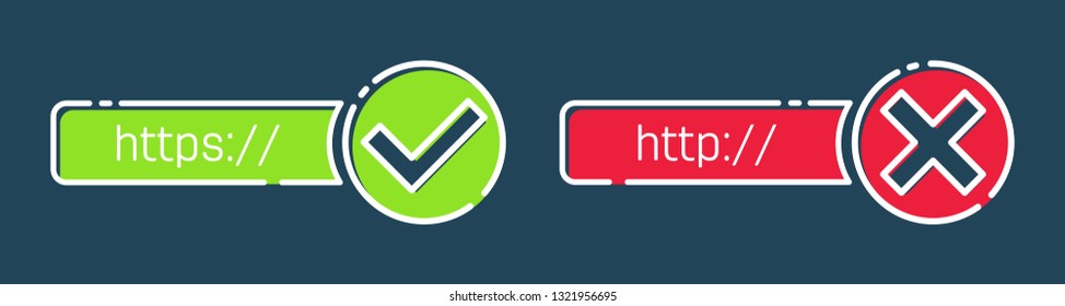 Creative vector illustration of http, https protocol connection ssl encryption web site isolated on transparent background. Art design safe, secure browsing template. Abstract concept graphic element