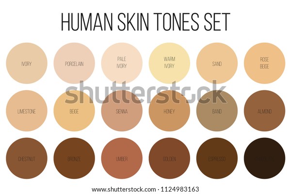 透明な背景に人間の肌色のカラーパレットセットのクリエイティブベクターイラスト アートデザイン 抽象的コンセプトの人物の顔 化粧品用の体色のグラフィックエレメント のベクター画像素材 ロイヤリティフリー