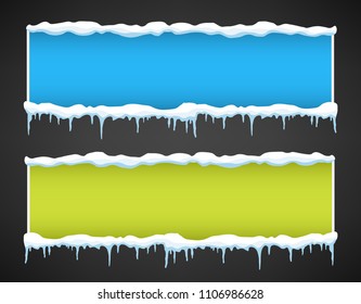 Creative vector illustration of icicle winter banner isolated on background. Art design snow piles. Abstract concept graphic element for New Year, christmas, xmas decoration. Space for your text