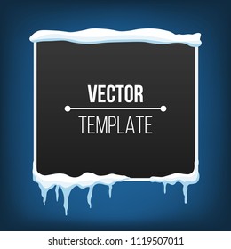 Creative vector illustration of icicle winter banner isolated on background. Art design snow piles. Abstract concept graphic element for New Year, christmas, xmas decoration. Space for your text