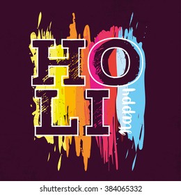 creative vector illustration of the Indian festival of colors Holi happy, drawing in watercolor style elements to design a poster and flyer gift cards art