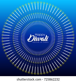 Creative vector illustration for indian festival diwali celebrations. Can be used for banner, advertisement, greetings, poster, etc. (Translation - Happy Diwali)