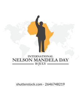 Creative Vector Illustration of International Nelson Mandela Day, which is celebrated on his birth anniversary 18th July. international Nelson Mandela day, South Africa flag.