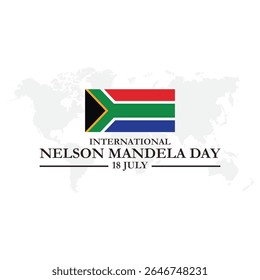 Creative Vector Illustration of International Nelson Mandela Day, which is celebrated on his birth anniversary 18th July. international Nelson Mandela day, South Africa flag.