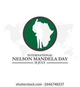 Creative Vector Illustration of International Nelson Mandela Day, which is celebrated on his birth anniversary 18th July. international Nelson Mandela day, South Africa flag.