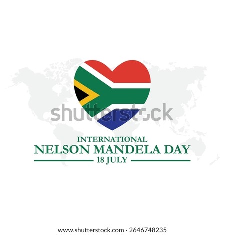 Creative Vector Illustration of International Nelson Mandela Day, which is celebrated on his birth anniversary 18th July. international Nelson Mandela day, South Africa flag.