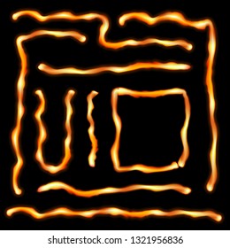 Creative vector illustration of iron weld seam line isolated on transparent background. Art design hot metal steel template. Abstract concept graphic welded stainless steel element