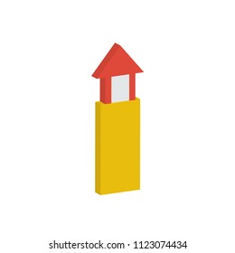 creative vector illustration isometric colorful building lighthouse icon