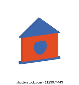 creative vector illustration isometric colorful building police station icon