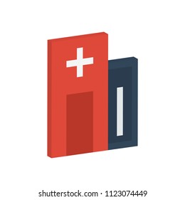 creative vector illustration isometric colorful building clinic icon