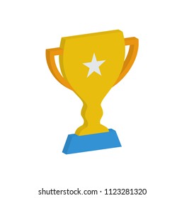 creative vector illustration isometric colorful sports icon cup trophy design