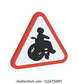creative vector illustration isometric colorful transport Traffic Signs Handicapped zone icon design