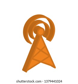 creative vector illustration isometric colorful object latest technology communication satellite cell tower signal icon design