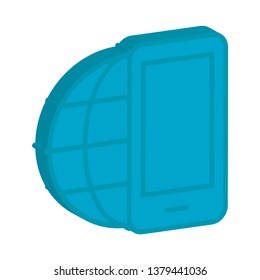 creative vector illustration isometric colorful object latest technology communication world mobile phone  icon design