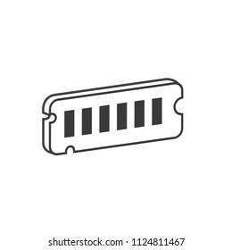 creative vector illustration isomorphic black and white technology ram icon design