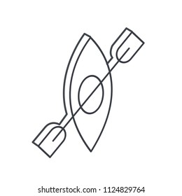 creative vector illustration isomorphic black and white summer Rowing Boat icon design