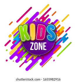 Creative vector illustration of kid zone banner, playroom party background. Kids club posters. Children games playing zone. Art design playground template. Abstract concept cartoon style element