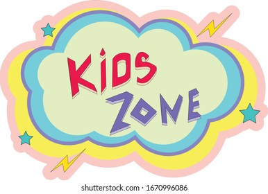 Creative vector illustration of kid zone banner, playroom party background. Kids club posters. Children games playing zone. Art design playground template. Abstract concept cartoon style element