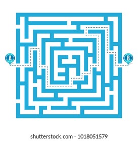 Creative vector illustration of labyrinth, maze with entry and exit isolated on transparent background. Art design. Abstract concept paths to deadlock, entrance, exit, right way to go graphic element
