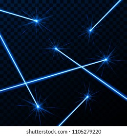 Creative vector illustration of laser security beam isolated on transparent background. Art design shine light ray. Abstract concept graphic element of glow target flash neon line