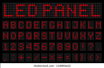 Creative vector illustration of led digital alphabet, font, electronic number digital display, letters, sign, symbols isolated on transparent background. Art design. Abstract concept graphic element