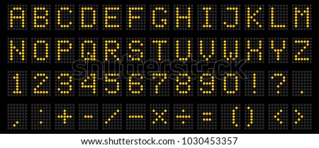 Creative vector illustration of led digital alphabet, font, electronic number digital display, letters, sign, symbols isolated on transparent background. Art design. Abstract concept graphic element