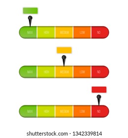 Creative vector illustration of level indicator meter with percentage units isolated on transparent background. Art design progress bar template. Abstract concept graphic slider infographic element