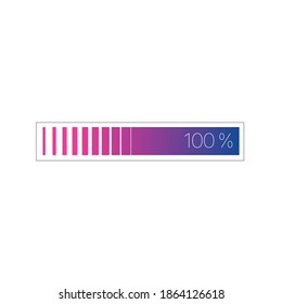 Kreative Vektorgrafik des Niveauanzeiger-Zählers mit Prozenteinheiten. Abstraktes Concept Grafik Slider Infografik Element. Stock-Vektorgrafik einzeln auf weißem Hintergrund.