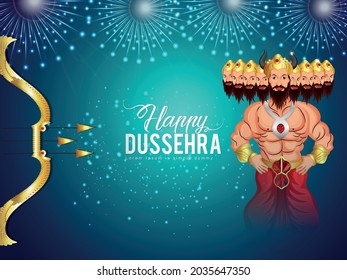 Ilustración vectorial creativa que le gusta a ravan para feliz dussehra