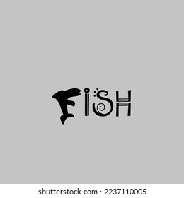 ilustración vectorial creativa del logotipo con letra F pez