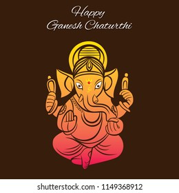 creative vector illustration of lord ganesha design, ganesh chaturthi festival
