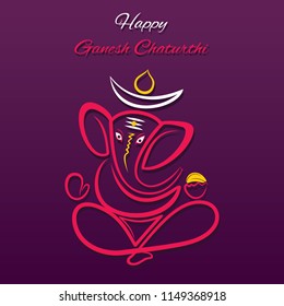 creative vector illustration of lord ganesha design, ganesh chaturthi festival