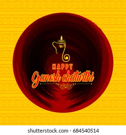 Creative vector illustration of Lord Ganesha in paint style with message Shri Ganeshaye Namah ( Prayer to Lord Ganesha)