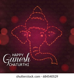Creative vector illustration of Lord Ganesha in paint style with message Shri Ganeshaye Namah ( Prayer to Lord Ganesha)
