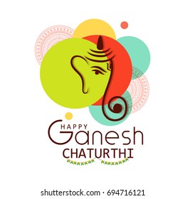 Creative vector illustration of Lord Ganesha in paint style with message Shri Ganeshaye Namah ( Prayer to Lord Ganesha)