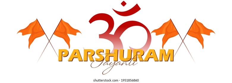Creative vector illustration of Lord Parshuram Jayanti. weapon Farsa (axe) with Text Parshuram Jayanti