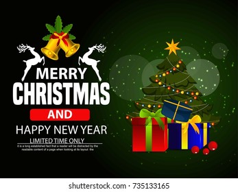 Creative vector illustration of Merry Christmas! Happy Christmas Card, banner or poster