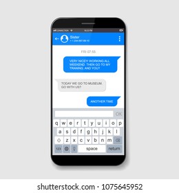 Creative vector illustration of messenger window. Social network talking art design. Mobile phone live chat boxes. Smartphone online app. Compose dialogues mockup. Abstract concept graphic element.