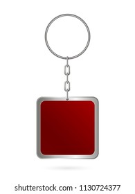 Creative vector illustration of metal keychains for key set isolated on transparent background. Art design template. Abstract concept key chain mock up top view, keyring holder graphic element