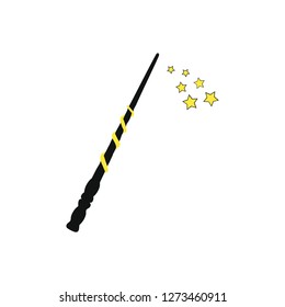 Creative vector illustration of miracle magical stick with sparkle isolated on transparent background. Abstract concept graphic stars, lights, energy element