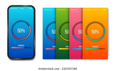Creative vector illustration of mobile app progress bar loading isolated on transparent background. Art design preloader template. Abstract concept graphic upgrade, update, download diagram element
